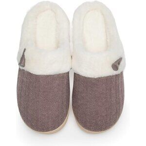 〽️Women's Coffee NineCiFun Slip Slippers Memory Foam Warm Plush House Shoes
